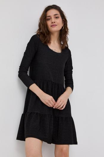 Šaty Vila černá barva, mini, jednoduché
