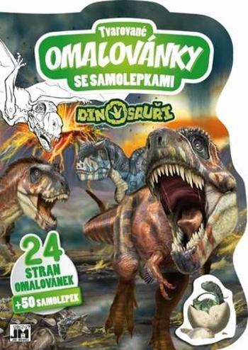 Tvarované omalovánky se samolepkami Dinosauři