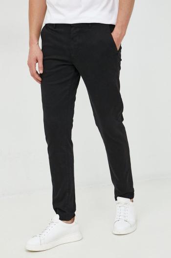 Kalhoty BOSS Boss Casual pánské, černá barva, jednoduché