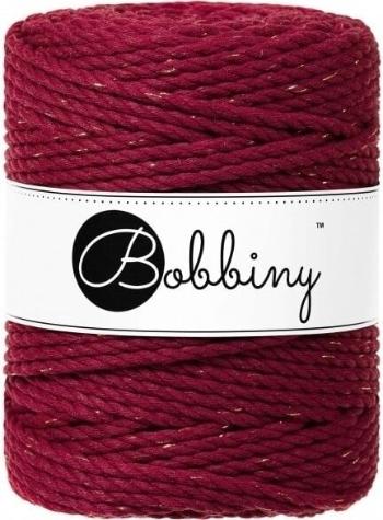 Bobbiny 3PLY Macrame Rope 5 mm 100 m Golden Wine Red Šňůra