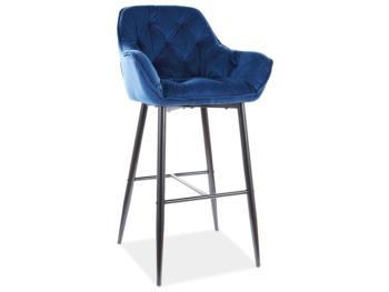 Barová židle CHERRY H-1 VELVET Signal Tmavě modrá