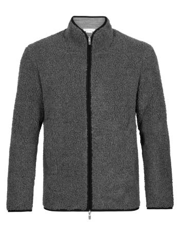 pánská mikina, zip ICEBREAKER Mens RealFleece™ Sherpa LS Zip, Gritstone HTHR/Black velikost: M