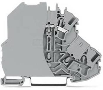 Dvojitá průchodková svorka WAGO 2002-2201/097-000, pružinové připojení , 7.20 mm, šedá, 50 ks