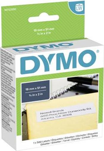 Páska do štítkovače Dymo LW, Typ 11355, S0722550, bílá/černá, 19 x 51 mm, 500 ks