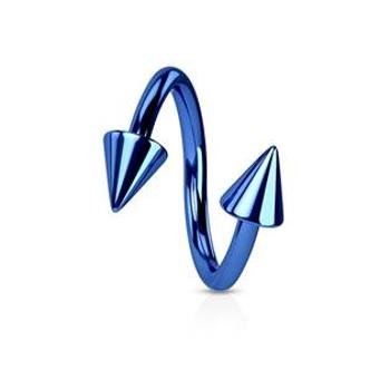 Šperky4U Piercing spirála modrá 1,2 x 10 mm - SP1002B-1210