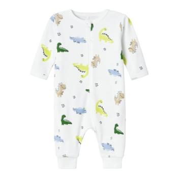 name it Bright Wild Lime Dino sleep overall White