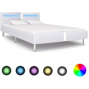 Rám postele s LED světlem bílý umělá kůže 140x200 cm (280853)