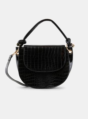 Černá crossbody kabelka s krokodýlím vzorem Pieces Gela