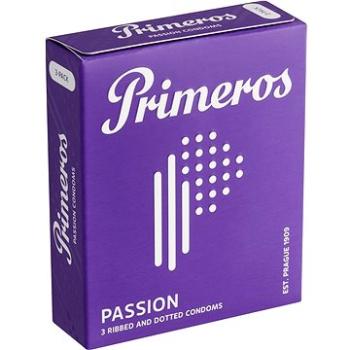PRIMEROS Passion kondomy s vroubky a výčnělky, 3 ks (8594068385114)