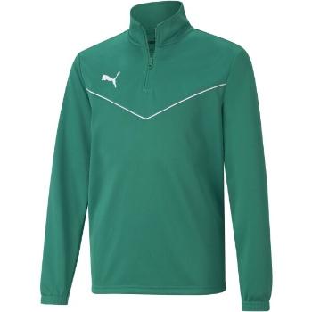 Puma TEAMRISE 1 4 ZIP TOP Chlapecká mikina, zelená, velikost