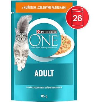 Purina One Sterilcat mini filetky s krůtou a zelenými fazolkami ve šťávě 26 × 85 g (7613287902948)