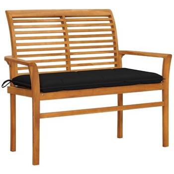 Zahradní lavice s černou poduškou 112 cm masivní teak 3062671 (3062671)