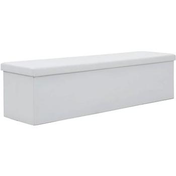 Skládací úložná lavice z umělé kůže 150 × 38 × 38 cm bílá (247092)
