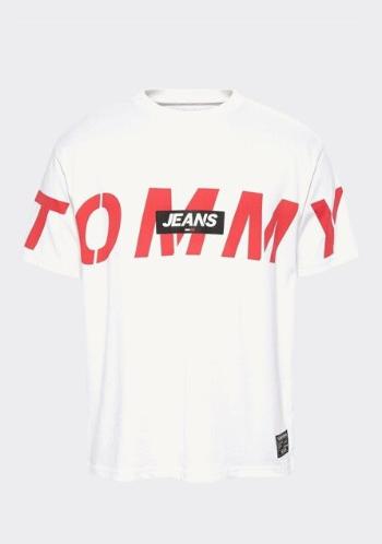 Tommy Hilfiger TOMMY JEANS pánské bílé tričko TJM BOLD TOMMY LOGO TEE