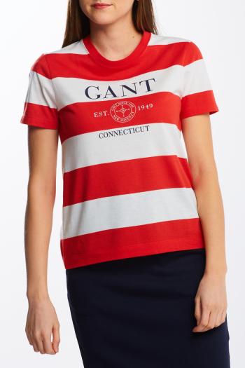 TRIČKO GANT D1. STRIPED NAUTICAL SS T-SHIRT červená M