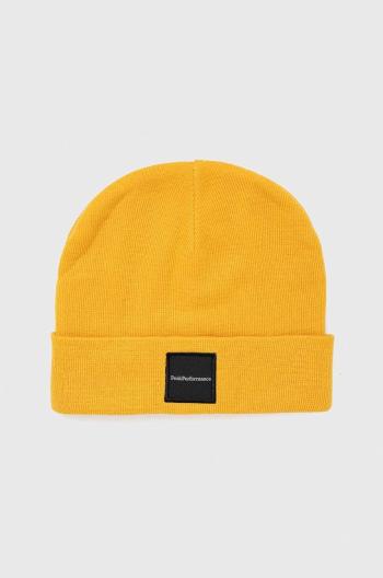 Vlněný klobouk Peak Performance žlutá barva,