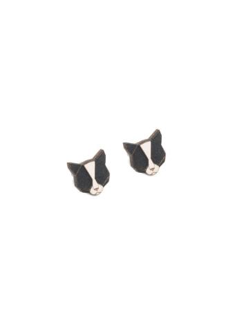 Dřevěné náušnice Black Cat Earrings BeWooden