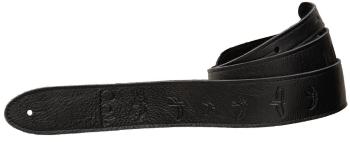 PRS 2" Leather Strap, Embossed Birds, Black