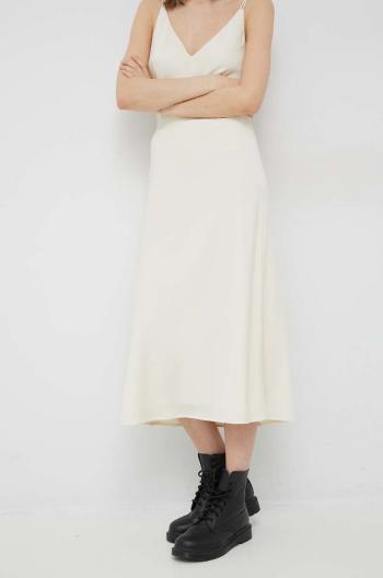 Sukně Calvin Klein béžová barva, maxi