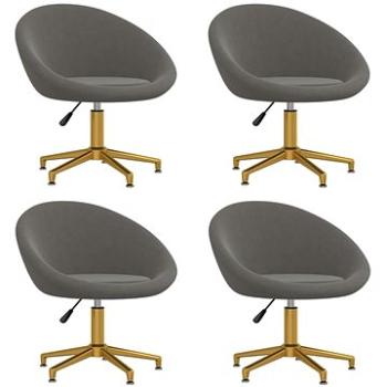 Jídelní židle 4 ks tmavě šedé samet, 3089535 (3089535)