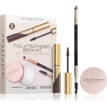 Anastasia Beverly Hills Full & Feathered Brow Kit Mini sada na obočí Medium Brown odstín