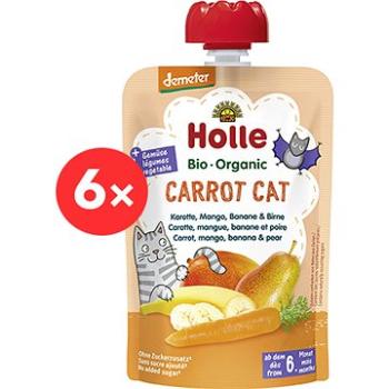 HOLLE Carrot Cat BIO pyré mrkev mango banán hruška 6× 100 g (7640161877344)
