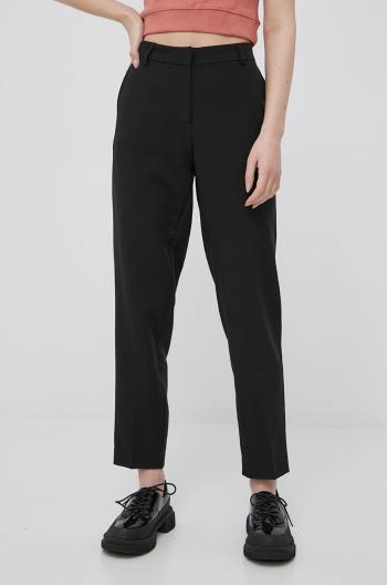 Kalhoty Only dámské, černá barva, jednoduché, medium waist