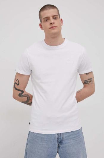 Bavlněné tričko Superdry bílá barva, hladké