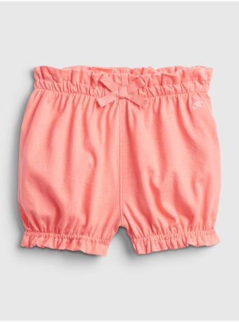 Oranžové holčičí baby kraťasy 100% organic cotton mix and match pull-on shorts GAP