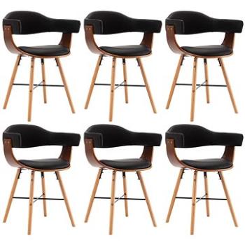 Jídelní židle 6 ks černé umělá kůže a ohýbané dřevo (279492)