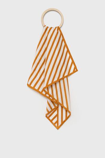 Šátek se směsí hedvábí Tiger Of Sweden oranžová barva, s potiskem