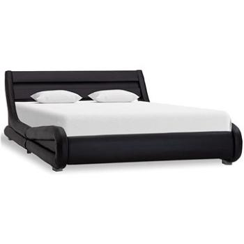 Rám postele s LED světlem černý umělá kůže 140 x 200 cm (285729)