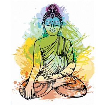 Diamondi - Diamantové malování - BAREVNÝ BUDDHA, 40x50 cm, Vypnuté plátno na rám (604942B)