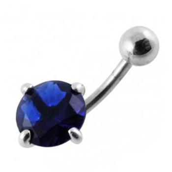 Šperky4U Stříbrný piercing do pupíku, zirkon 10 mm - BP01017-B