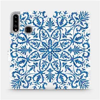 Flipové pouzdro na mobil Samsung Galaxy A20S - ME01P Modré květinové vzorce (5903516397945)