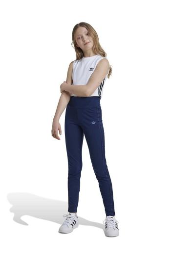 Dětské legíny adidas Originals LEGGINGS tmavomodrá barva, hladké, IZ4550