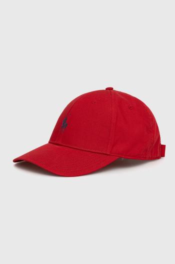 Čepice Polo Ralph Lauren červená barva, hladká