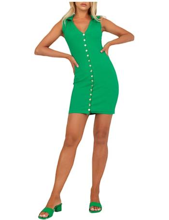 Zelené přiléhavé šaty s knoflíky vel. L/XL