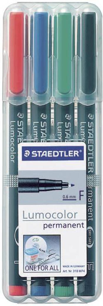 Staedtler Lumocolor permanent F DRY SAFE 318 WP4 permanentní popisovač , červená, modrá, zelená, černá