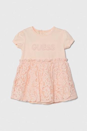 Dívčí šaty Guess oranžová barva, mini