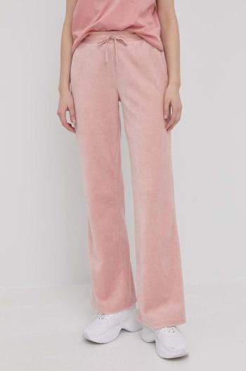 Kalhoty Guess dámské, růžová barva,