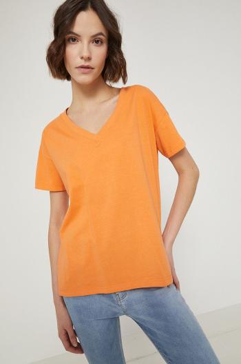 Bavlněné tričko Medicine oranžová barva
