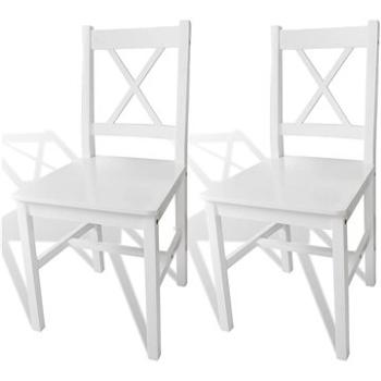 Jídelní židle 2 ks bílé borové dřevo (241510)
