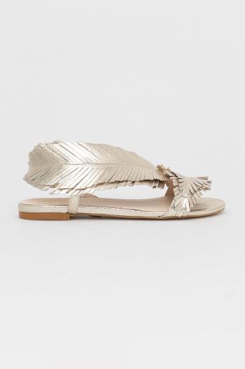Kožené sandály Baldowski dámské, zlatá barva