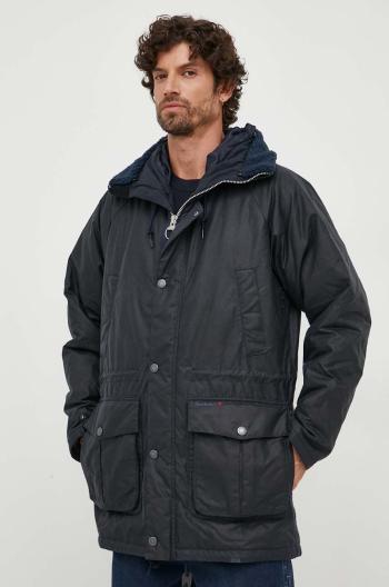 Bavlněná parka Barbour tmavomodrá barva