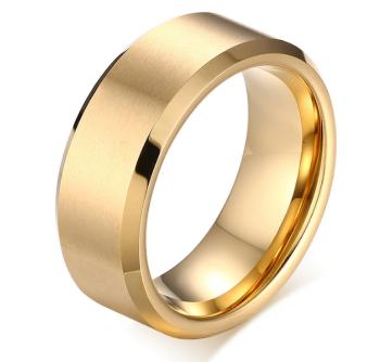 Ziskoun Prsten z broušené chirurgické oceli zlatý SR000073 Velikost: 12