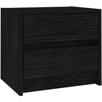 SHUMEE Noční stolek černý 40 × 30,5 × 35,5 cm masivní borové dřevo, 808081 (808081)