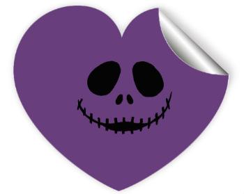 Samolepky srdce - 5 kusů Burton Skull