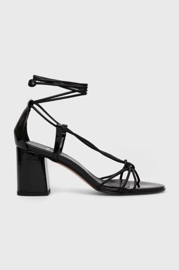 Kožené sandály HUGO Gracemignon černá barva