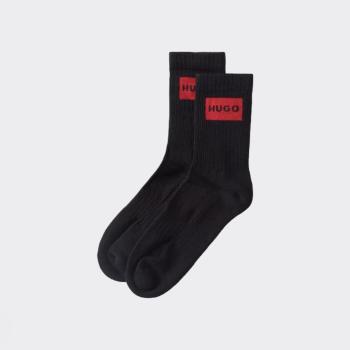 Two Pair Pack Of Ribbed Short Socks With Logo Label – 35-38